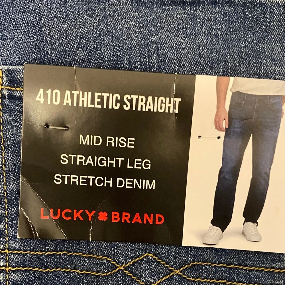 NWT Lucky Brand Men's Slim Straight Jeans in Medium Blue Wash 32X30